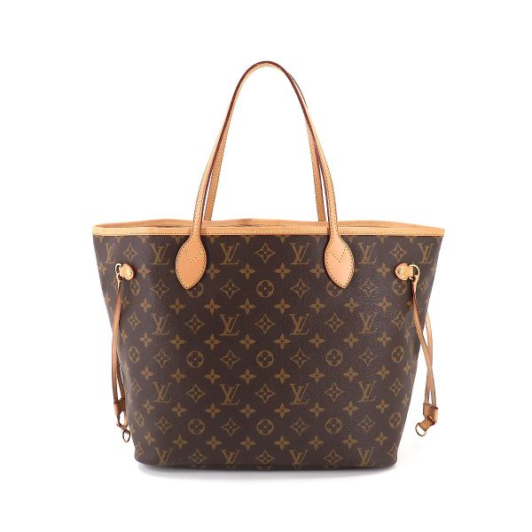 90181239 02 Louis Vuitton Monogram Neverfull MM Tote Bag Brown Beige