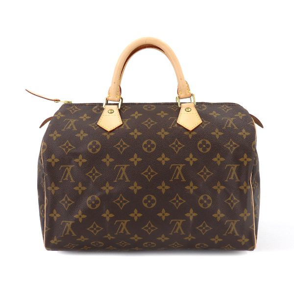 90181929 02 Louis Vuitton Monogram Speedy 30 Hand Bag Brown Gold Hardware