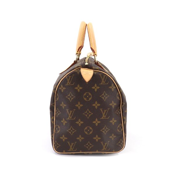 90181929 03 Louis Vuitton Monogram Speedy 30 Hand Bag Brown Gold Hardware