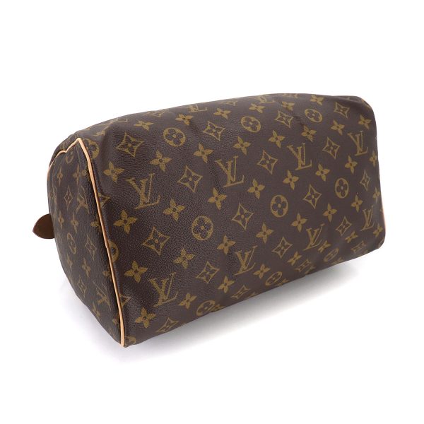 90181929 04 Louis Vuitton Monogram Speedy 30 Hand Bag Brown Gold Hardware