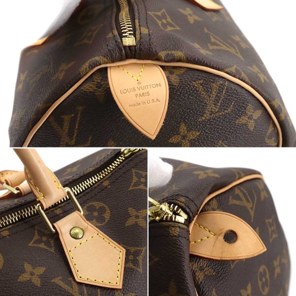 90181929 08 Louis Vuitton Monogram Speedy 30 Hand Bag Brown Gold Hardware