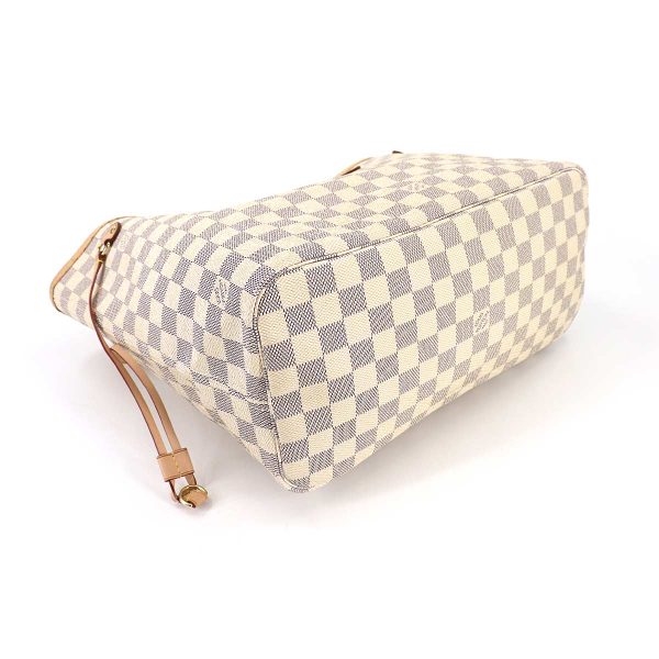 90181969 04 Louis Vuitton Damier Azur Neverfull MM Tote Bag White