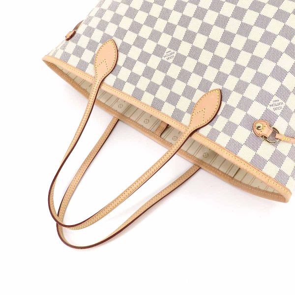 90181969 05 Louis Vuitton Damier Azur Neverfull MM Tote Bag White