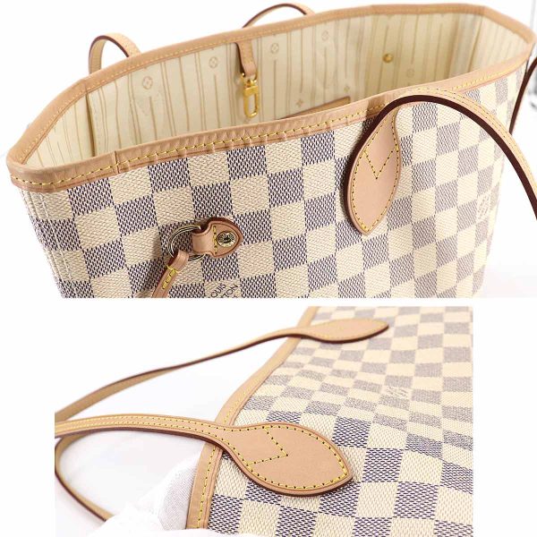 90181969 08 Louis Vuitton Damier Azur Neverfull MM Tote Bag White