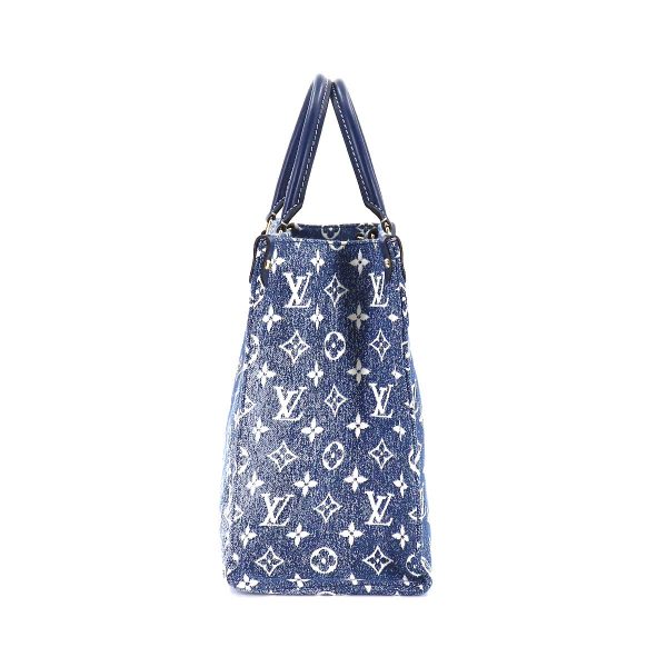 90182106 03 Louis Vuitton Monogram Jacquard Denim Onthego MM 2way Tote Shoulder Bag