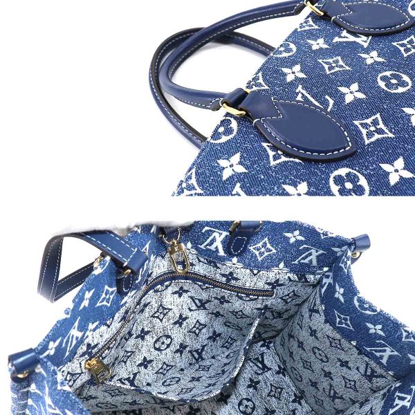 90182106 08 Louis Vuitton Monogram Jacquard Denim Onthego MM 2way Tote Shoulder Bag