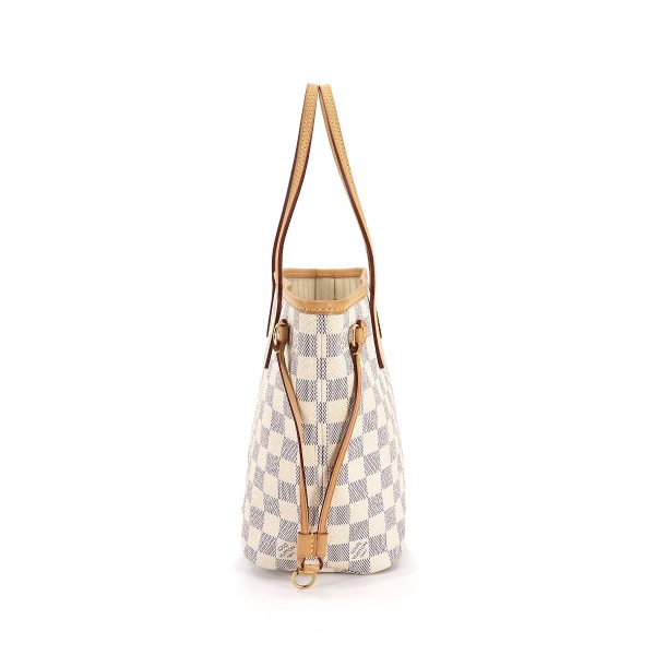 90182169 03 Louis Vuitton Damier Azur Neverfull PM Tote Bag White