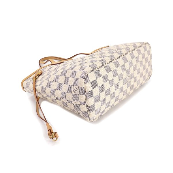 90182169 04 Louis Vuitton Damier Azur Neverfull PM Tote Bag White