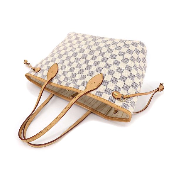 90182169 05 Louis Vuitton Damier Azur Neverfull PM Tote Bag White