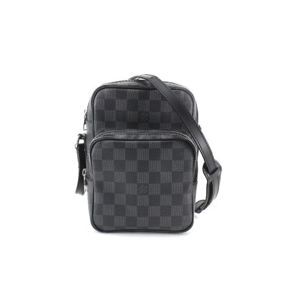 90183433 01 1 Louis Vuitton Damier Graphite Rem Shoulder Bag Black Gray