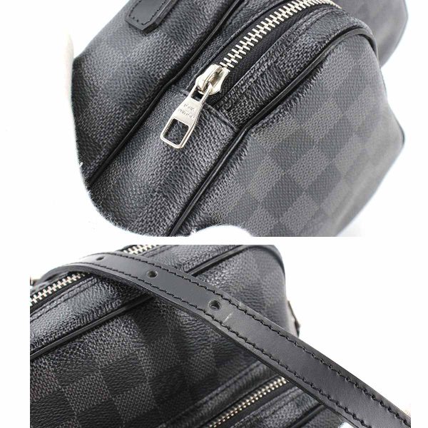 90183433 09 Louis Vuitton Damier Graphite Rem Shoulder Bag Black Gray