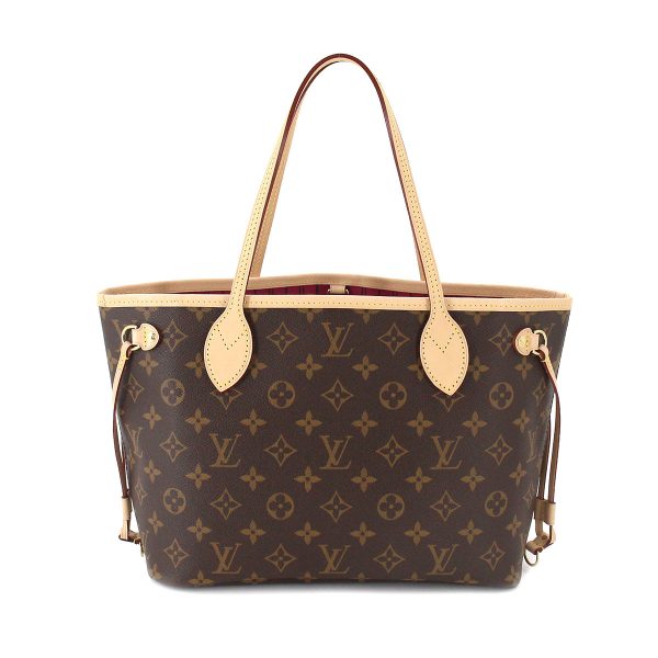 90183518 02 Louis Vuitton Monogram Neverfull PM Tote Bag Brown Pivoine