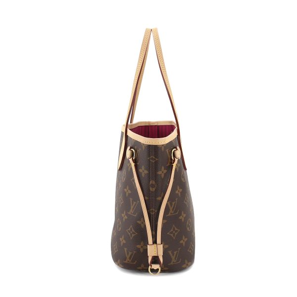 90183518 03 Louis Vuitton Monogram Neverfull PM Tote Bag Brown Pivoine