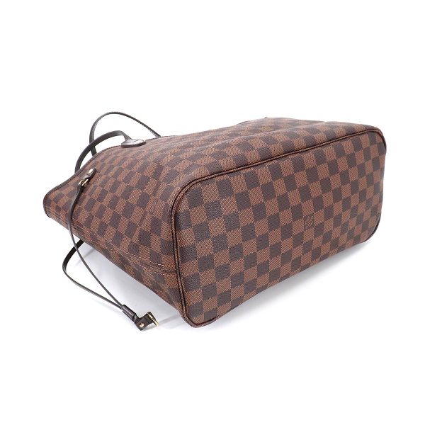 90183746 04 Louis Vuitton Damier Neverfull MM Tote Bag Ebene Brown