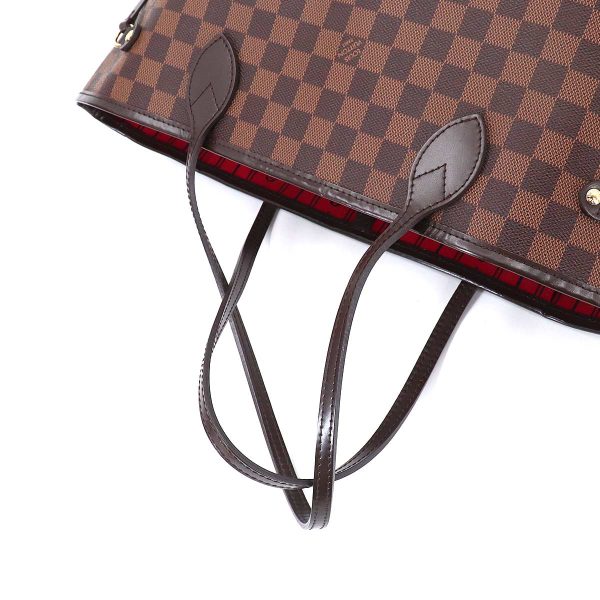 90183746 05 Louis Vuitton Damier Neverfull MM Tote Bag Ebene Brown