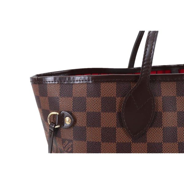 90183746 07 Louis Vuitton Damier Neverfull MM Tote Bag Ebene Brown