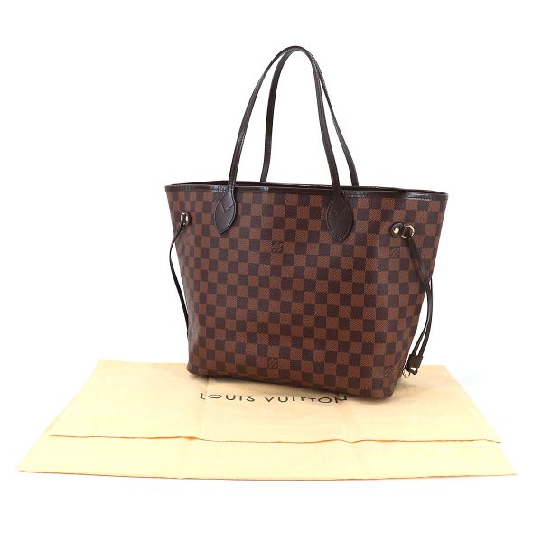 90183746 09 Louis Vuitton Damier Neverfull MM Tote Bag Ebene Brown