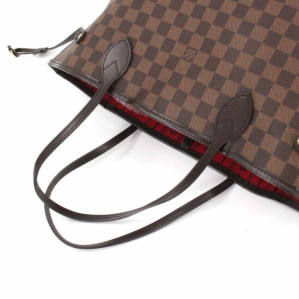 90183762 05 Louis Vuitton Damier Neverfull MM Tote Bag Ebene Brown Gold Metal