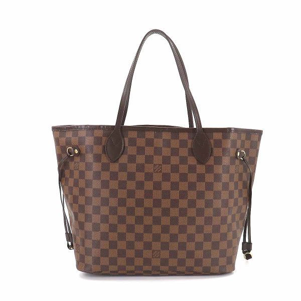 90184638 02 Louis Vuitton Damier Neverfull MM Tote Bag Ebene Brown