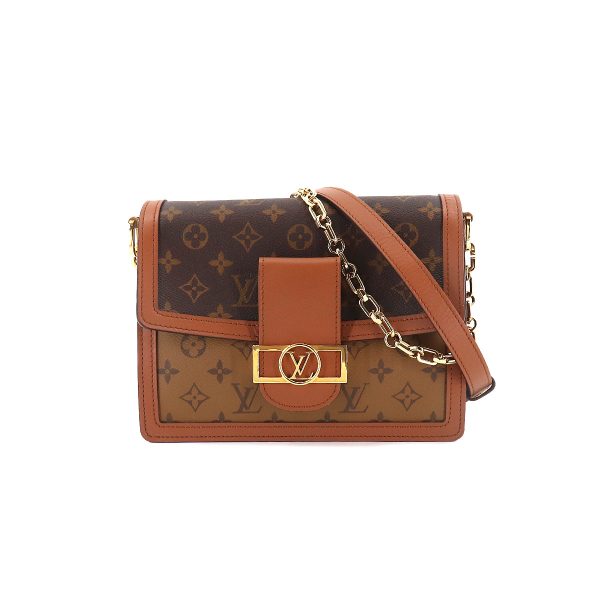 90184643 01 1 Louis Vuitton Monogram Reverse Dauphine MM 2way Shoulder Bag Brown