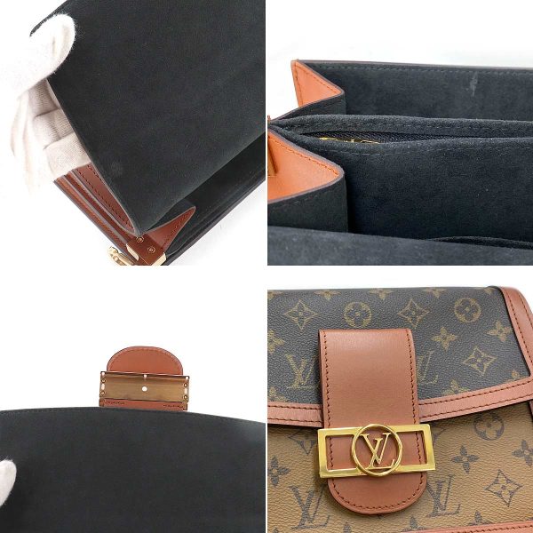 90184643 08 Louis Vuitton Monogram Reverse Dauphine MM 2way Shoulder Bag Brown