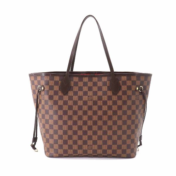 90184670 02 Louis Vuitton Damier Neverfull MM Tote Bag Ebene Brown