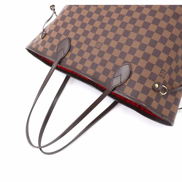 90184670 05 Louis Vuitton Damier Neverfull MM Tote Bag Ebene Brown