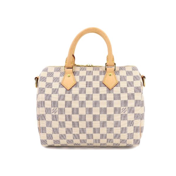 90185128 02 Louis Vuitton Damier Azur Speedy Bandouliere 25 Hand Bag White