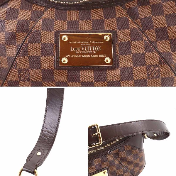 90185143 08 Louis Vuitton Damier Thames PM Shoulder Bag Ebene Brown