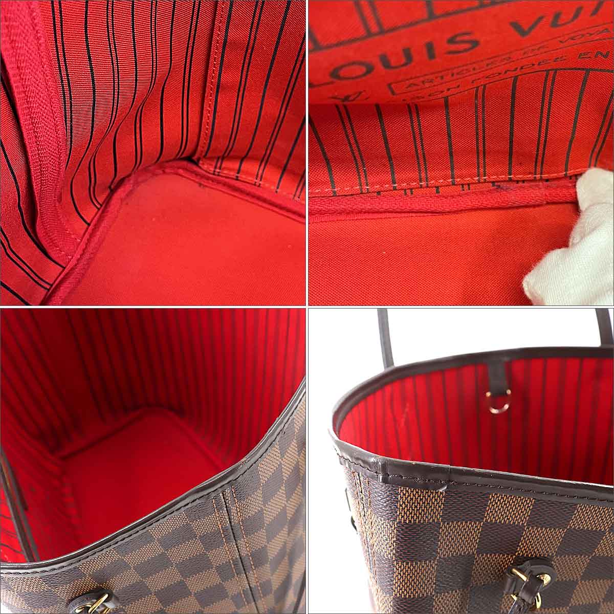 Louis Vuitton Damier Neverfull MM Tote Bag Ebene Cerise Brown - Image 7