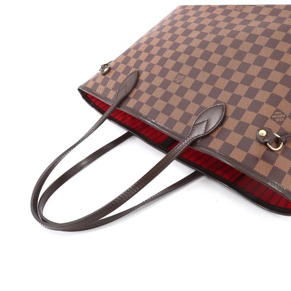 90185177 05 Louis Vuitton Damier Neverfull MM Tote Bag Ebene Cerise Brown