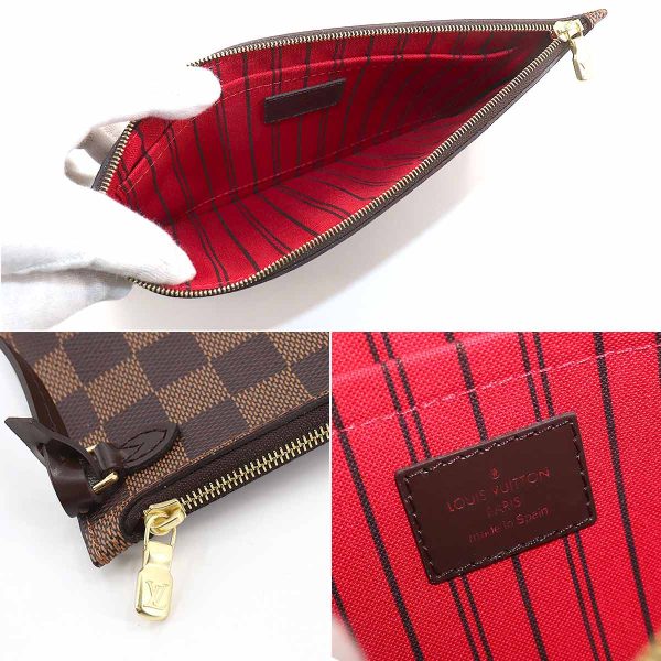 90185177 09 Louis Vuitton Damier Neverfull MM Tote Bag Ebene Cerise Brown