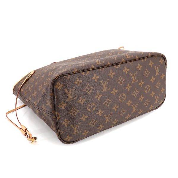 90186303 04 Louis Vuitton Monogram Neverfull MM Tote Bag Brown Beige