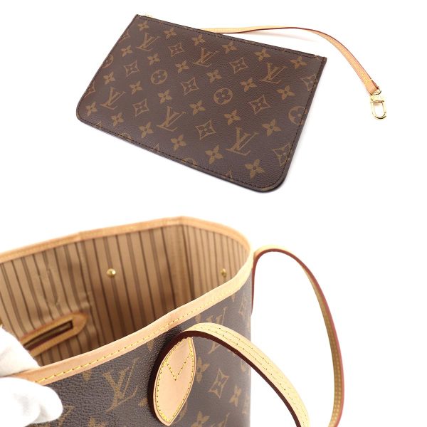 90186303 08 Louis Vuitton Monogram Neverfull MM Tote Bag Brown Beige