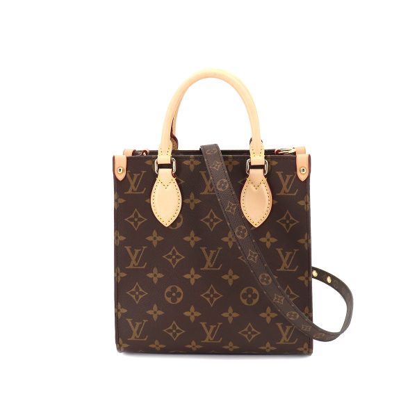 90187017 01 1 Louis Vuitton Monogram Sac Plat BB 2way Hand Shoulder Bag Brown