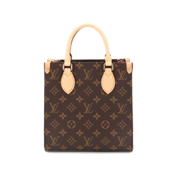 90187017 02 Louis Vuitton Monogram Sac Plat BB 2way Hand Shoulder Bag Brown