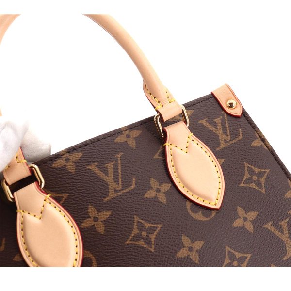 90187017 08 Louis Vuitton Monogram Sac Plat BB 2way Hand Shoulder Bag Brown