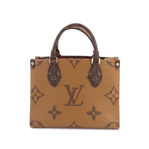 90187272 02 Louis Vuitton Giant Monogram Onthego PM 2way Hand Shoulder Bag Brown