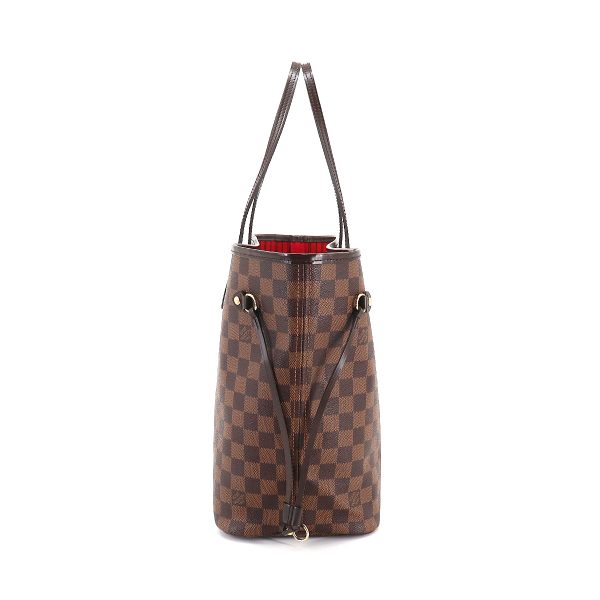 90187344 03 Louis Vuitton Damier Neverfull MM Tote Bag Ebene Series Brown