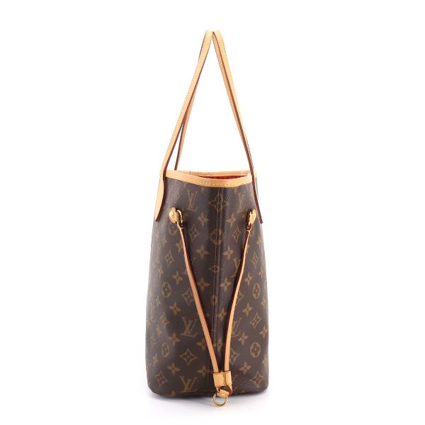 90187769 03 Louis Vuitton Monogram Neverfull MM Tote Bag Brown Gold Metal