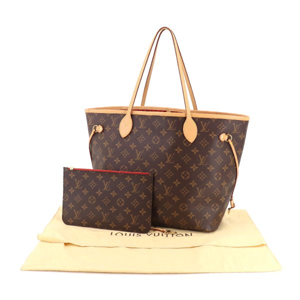 90187769 10 Louis Vuitton Monogram Neverfull MM Tote Bag Brown Gold Metal