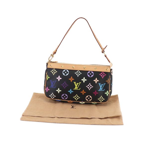 90187823 09 Louis Vuitton Monogram Multicolor Pochette Accessoire Hand Bag Noir