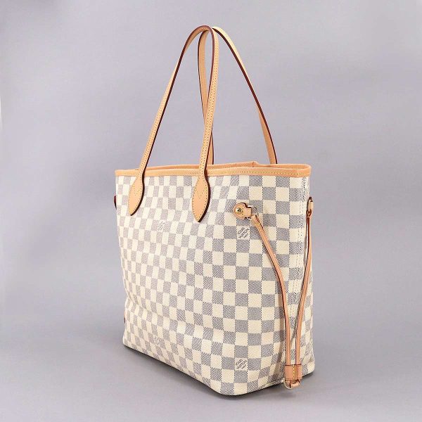 90195305 03 Louis Vuitton Damier Azur Neverfull MM Tote Bag