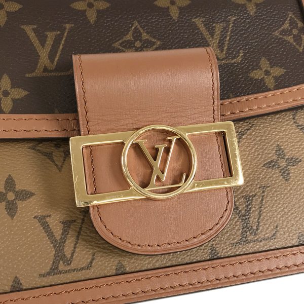 sju 2105015179487 8 Louis Vuitton Monogram Reverse Dauphine Mini Brown PVC Shoulder Bag