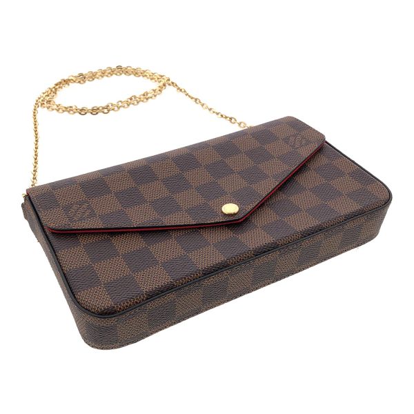 tnk 17830 4 Louis Vuitton Pochette Felicie Damier Ebene Chain Wallet Shoulder Bag