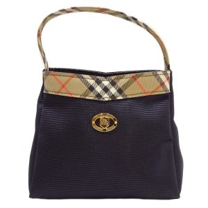 048408 9 Burberry Multi Pouch Mini Pochette Check Pattern Nylon Navy