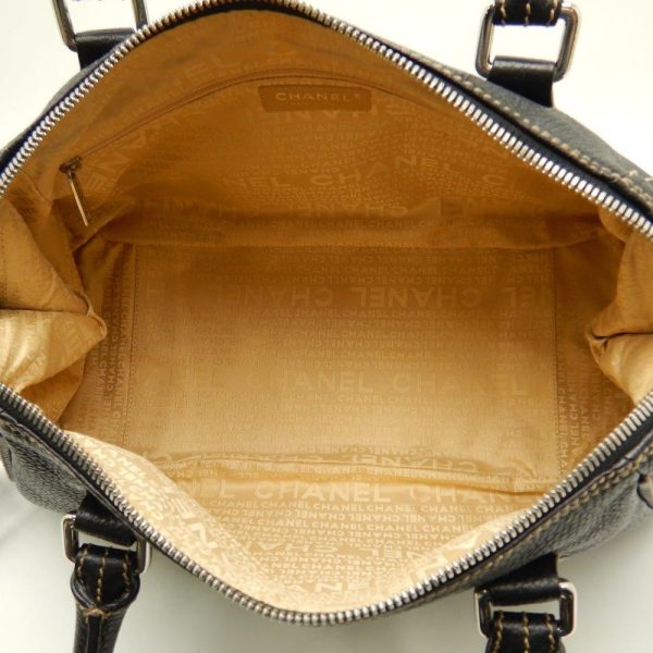 050309 8 Chanel Boston Bag Fringe Caviar Skin Black