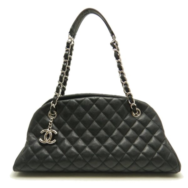 050756 10 Chanel Mademoiselle Bowling Bag Caviar Skin Black