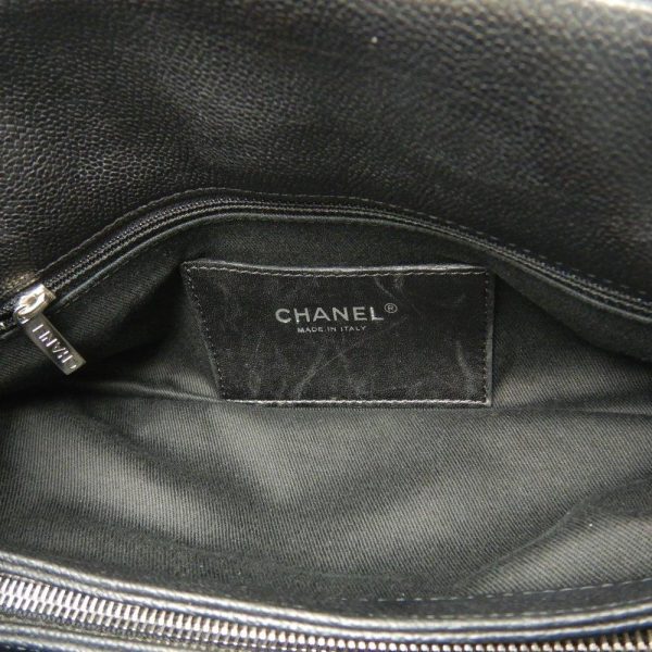 050756 7 Chanel Mademoiselle Bowling Bag Caviar Skin Black