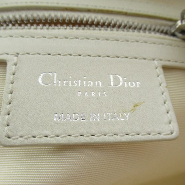 05120026 6 Christian Dior Logo Charm Tote Bag Coated Canvas White